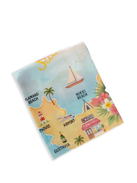 MC2 Saint Barth map-print scarf - Blue - zdjęcie produktu nr 1