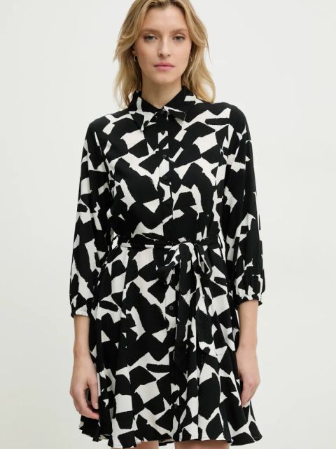 Answear.LAB sukienka kolor czarny mini rozkloszowana