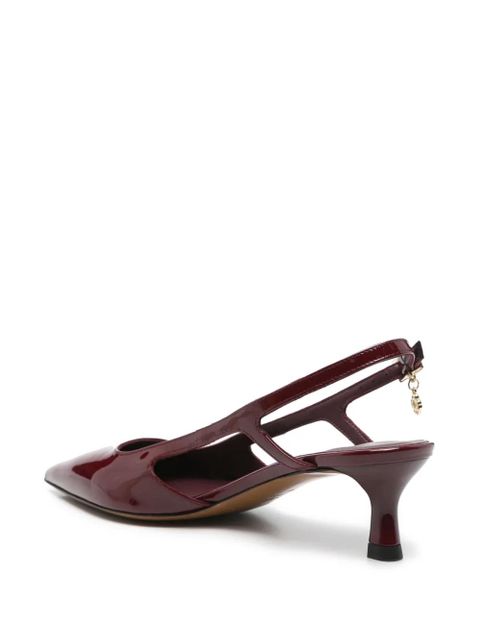 Maje 60mm patent-leather slingback pumps - Red