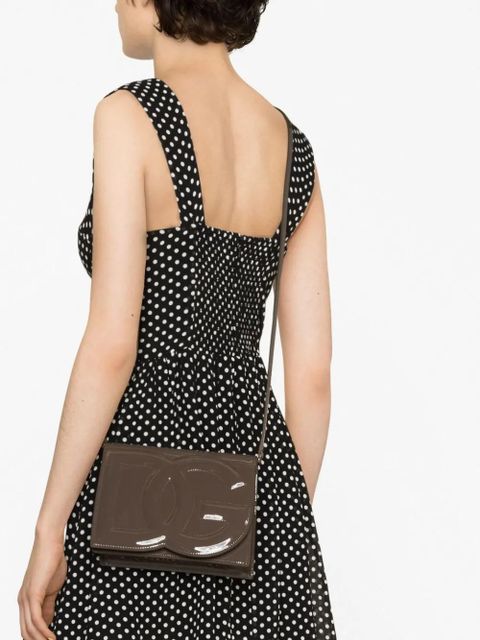Dolce & Gabbana DG Logo patent leather crossbody bag - Brown