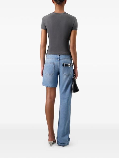 Coperni logo-print cropped T-shirt - Grey