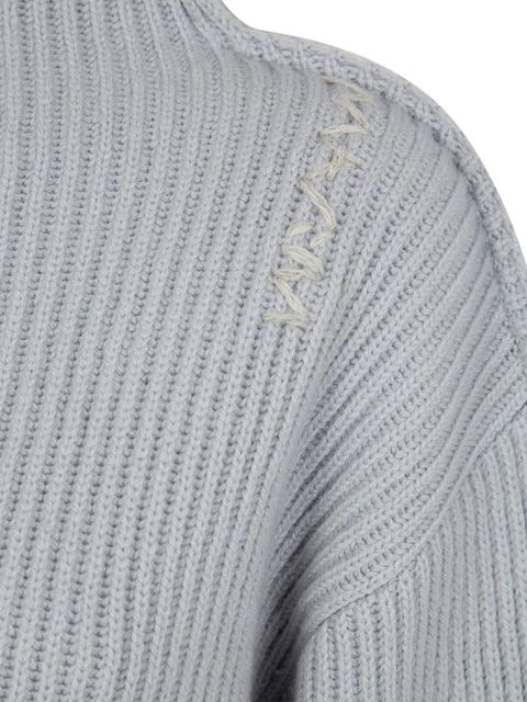 Marni logo-embroidered sweater - Grey