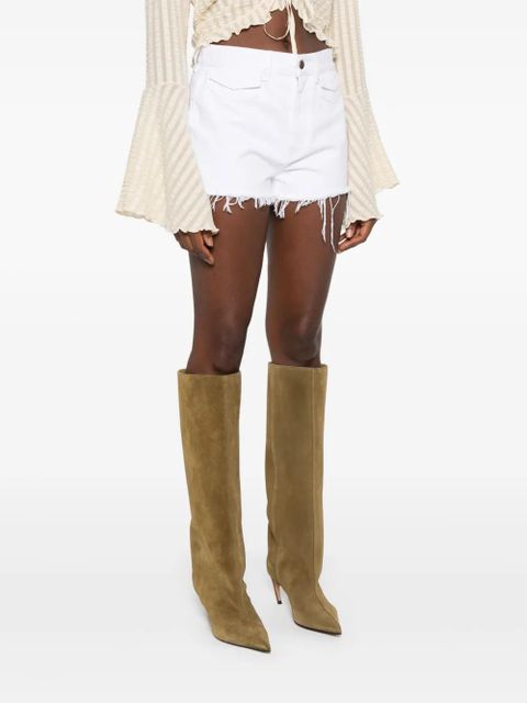 Chloé frayed-hem denim shorts - White
