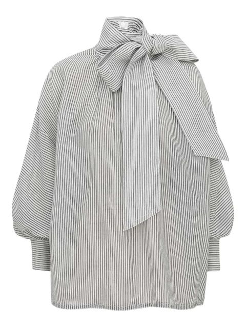 ZIMMERMANN striped balloon-sleeve blouse - White