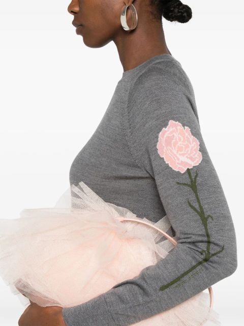 Simone Rocha floral-motif sweater - Grey
