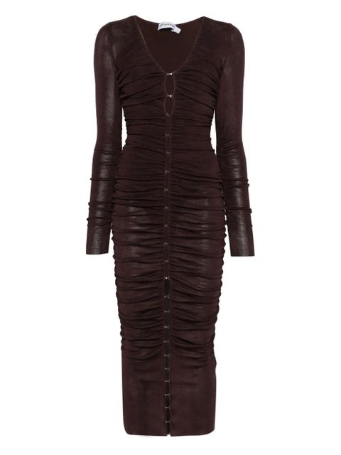 Self-Portrait fine-knit dress - Brown - zdjęcie produktu nr 1