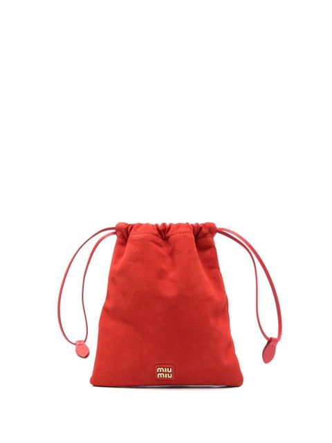 Miu Miu logo-lettering mini bag - Red - zdjęcie produktu nr 1