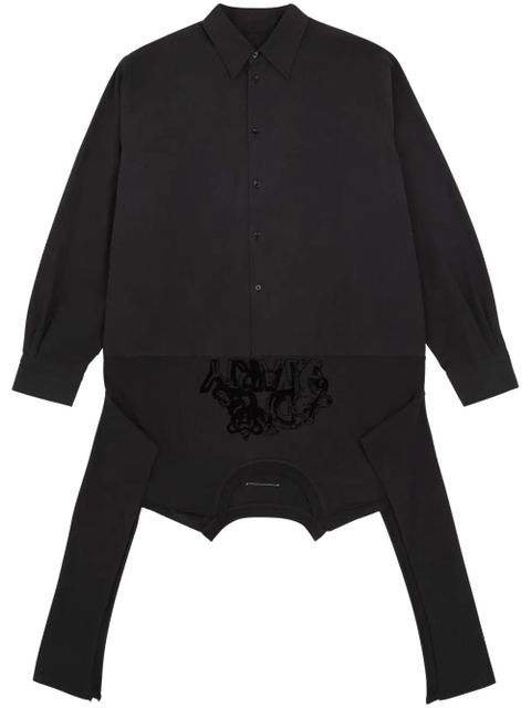 MM6 Maison Margiela cotton poplin shirt dress - Black - zdjęcie produktu nr 1