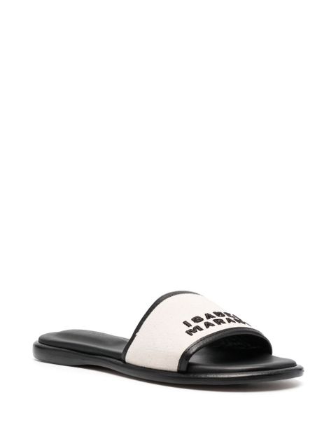 ISABEL MARANT Vikee logo-embroidered sandals - Neutrals
