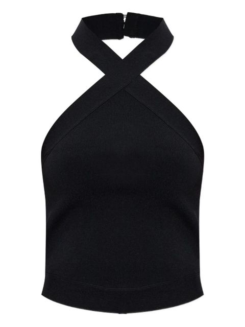 Cult Gaia cross-neck ribbed top - Black - zdjęcie produktu nr 1