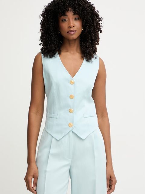Marciano by Guess kamizelka jednorzędowa damska z dodatkiem lnu JANE - zdjęcie produktu nr 1