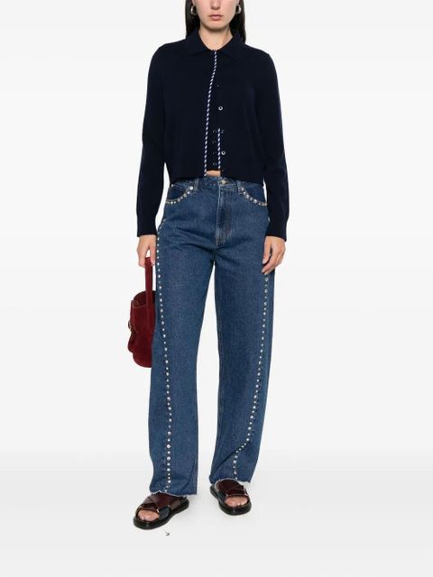 SANDRO striped-detail cardigan - Blue - zdjęcie produktu nr 2