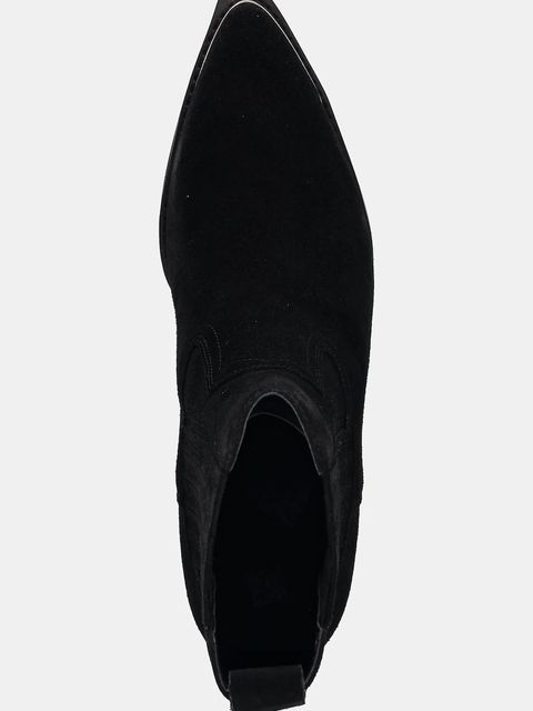 Guess kowbojki zamszowe LANNA2 damskie kolor czarny na płaskim obcasie FLTLN2 SUE10