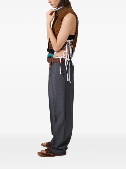 Miu Miu concealed-fastening trousers - Grey