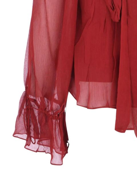 STAUD Roux ruffled top - Red