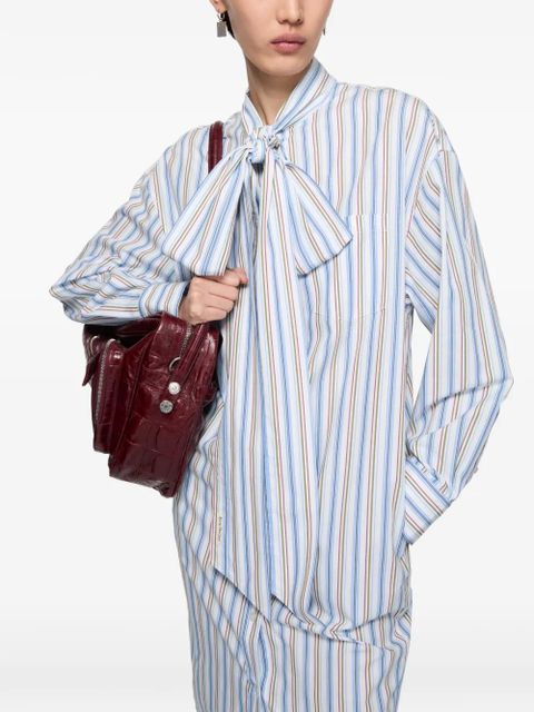 Acne Studios striped-pattern tie midi dress - Blue