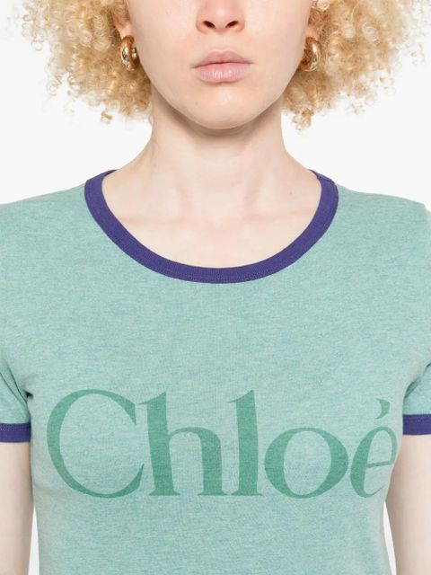 Chloé logo-print T-shirt - Green