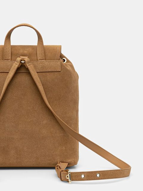 Patrizia Pepe plecak zamszowy damski kolor zielony duży gładki 8B0264 L152