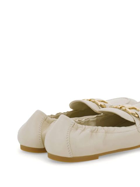 Ferragamo elasticated leather loafers - White