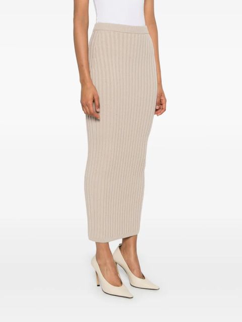 Max Mara ribbed midi skirt - Neutrals