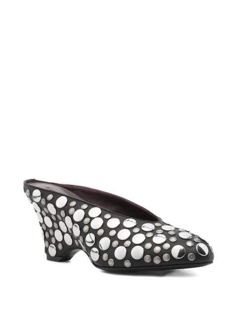 KHAITE 70mm metallic-studded heeled mules - Black - zdjęcie produktu nr 2