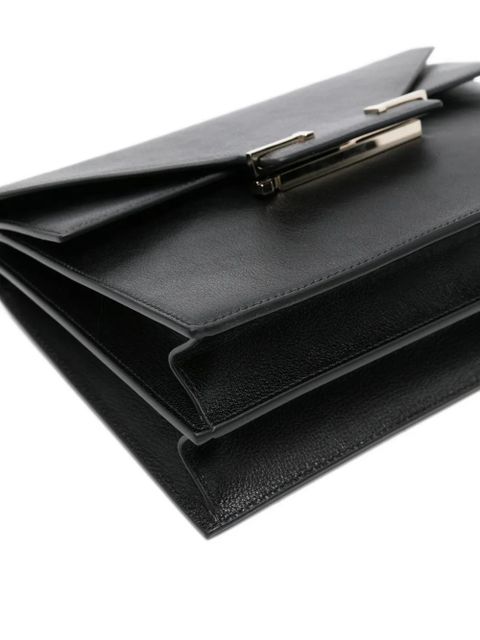 TOM FORD logo-plaque clutch bag - Black