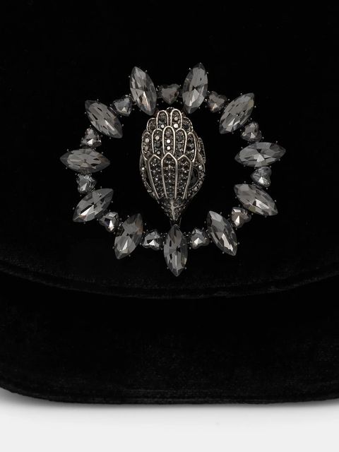 Kurt Geiger London torebka welurowa Chelsea kolor czarny 5365200789