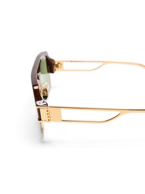 Marni Eyewear tinted pilot-frame sunglasses - Brown