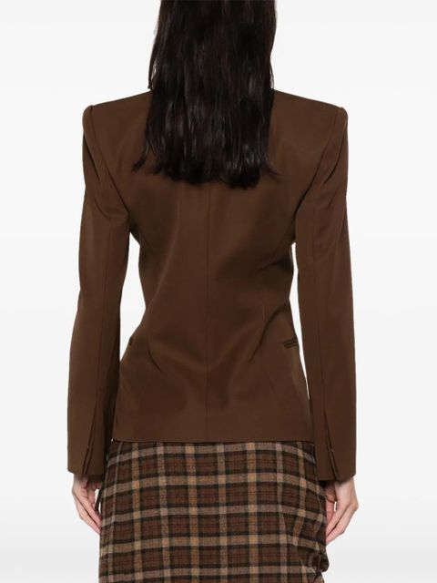 Marine Serre buttoned wool jacket - Brown