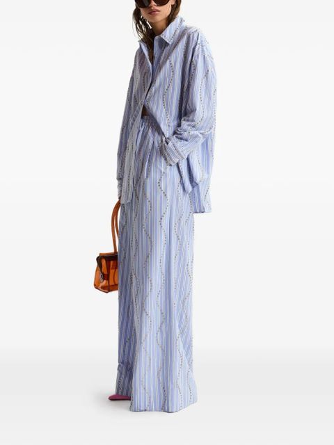 Essentiel Antwerp Jendall rhinestone-embellished striped trousers - Blue