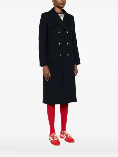 SANDRO patch-pockets double-breasted coat - Blue - zdjęcie produktu nr 2