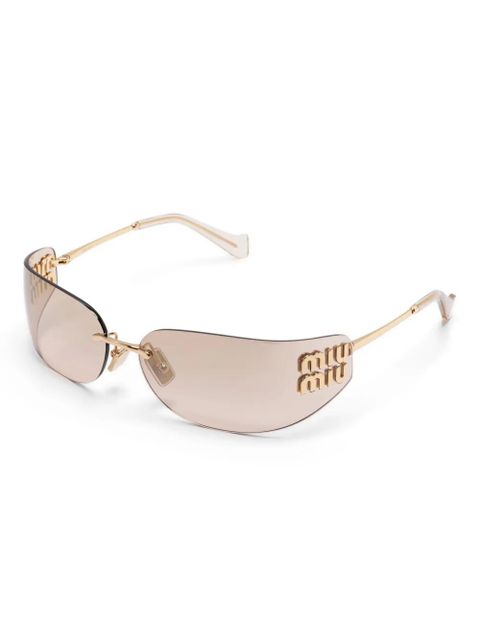 Miu Miu Eyewear logo-plaque sunglasses - Gold - zdjęcie produktu nr 2