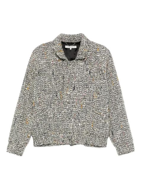 Alessandra Rich tweed speckled bomber jacket - White - zdjęcie produktu nr 1