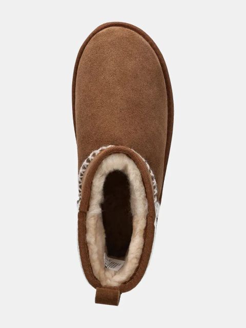 Emu Australia śniegowce zamszowe Stinger Knit Flatform kolor brązowy W13143.CHES