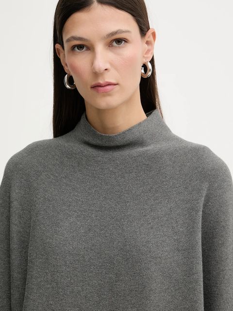 Marc O'Polo sweter bawełniany damski kolor szary lekki z półgolfem 600600660271