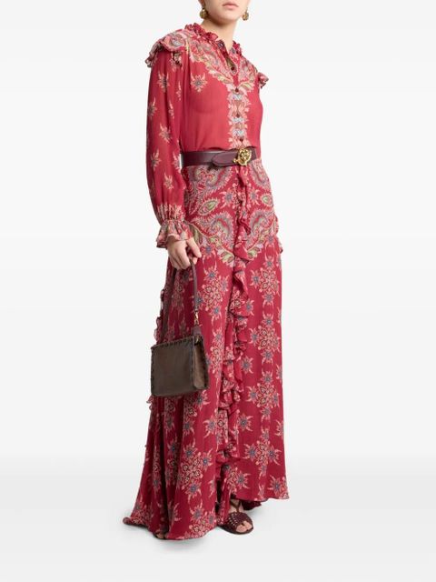 ETRO ruffled paisley-print blouse - Red - zdjęcie produktu nr 2