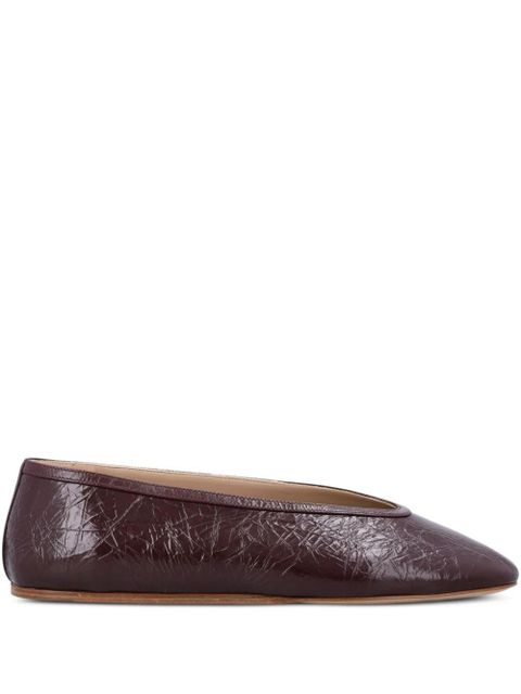 Le Monde Beryl Luna textured-leather ballet flats - Purple - zdjęcie produktu nr 1