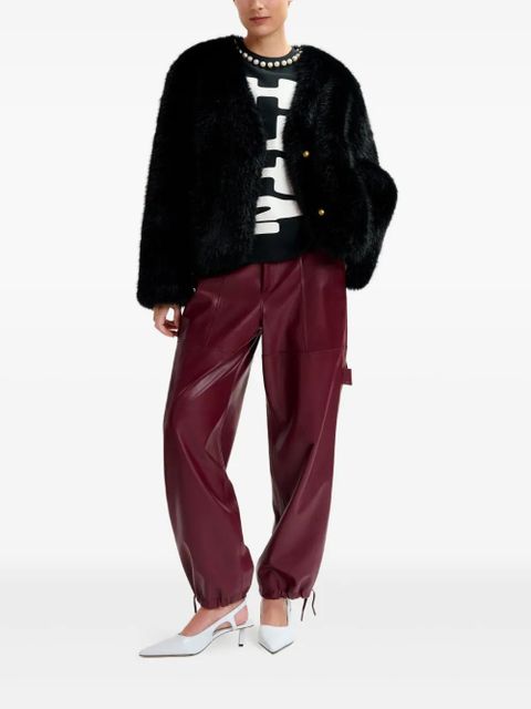 Essentiel Antwerp faux-fur button jacket - Black - zdjęcie produktu nr 2