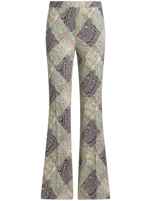 ETRO flared printed cady trousers - Neutrals - zdjęcie produktu nr 1