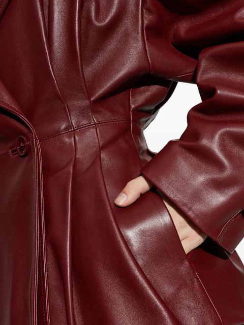 Balenciaga Folded long-sleeve leather jacket - Red