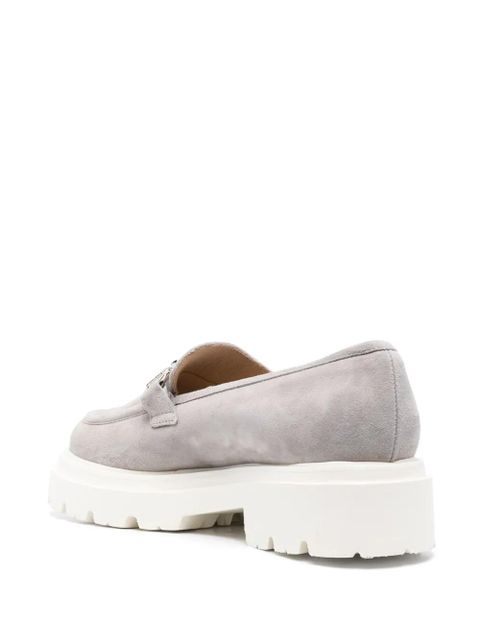 Casadei calf suede detailed loafers - Grey