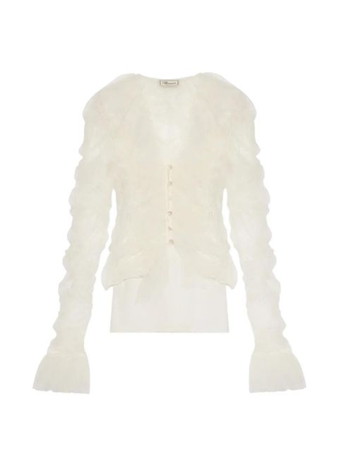 Blumarine ruffled tulle blouse - White - zdjęcie produktu nr 1