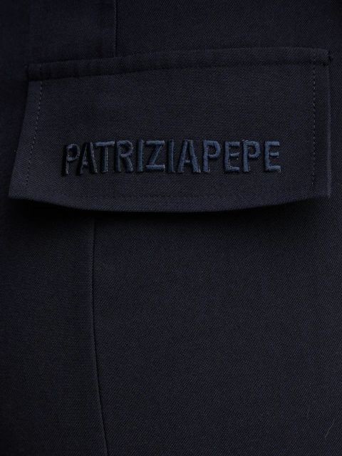 Patrizia Pepe spodnie damskie kolor granatowy szerokie high waist 2P1670 A573