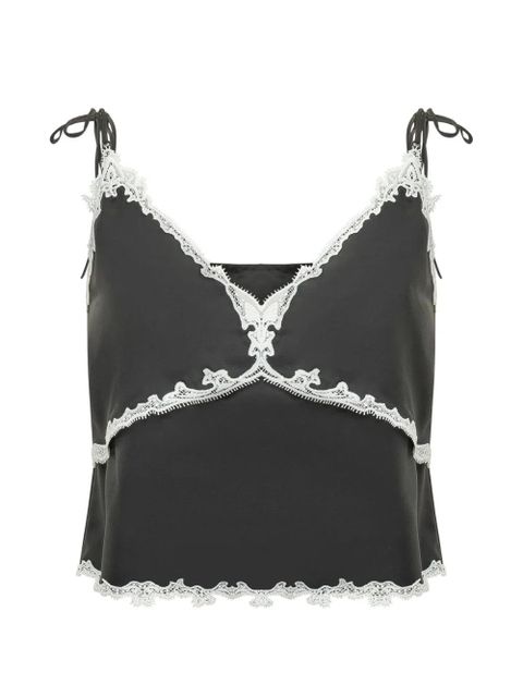 PINKO lace-trim tie-strap camisole blouse - Black - zdjęcie produktu nr 1