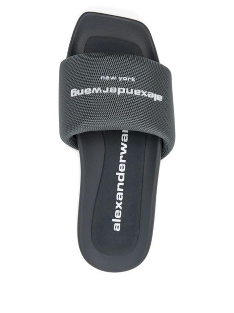 Alexander Wang logo strap slides - Grey