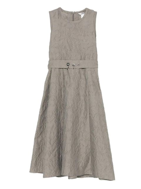 Max Mara Timeless floral-embellished belted midi dress - Grey - zdjęcie produktu nr 1