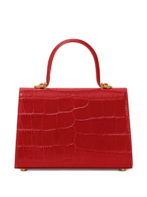 Versace small crocodile-embossed top-handle bag - Red