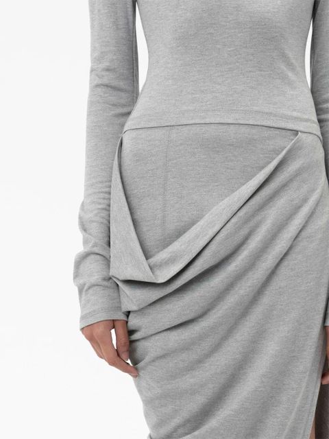JW Anderson draped-detail long-sleeve dress - Grey