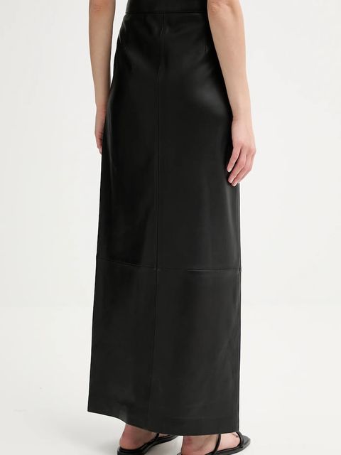 Filippa K spódnica skórzana kolor czarny maxi prosta 31409.FK