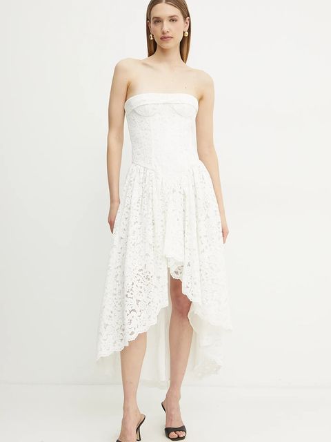 Bardot sukienka kolor biały midi rozkloszowana 59843DB - zdjęcie produktu nr 1